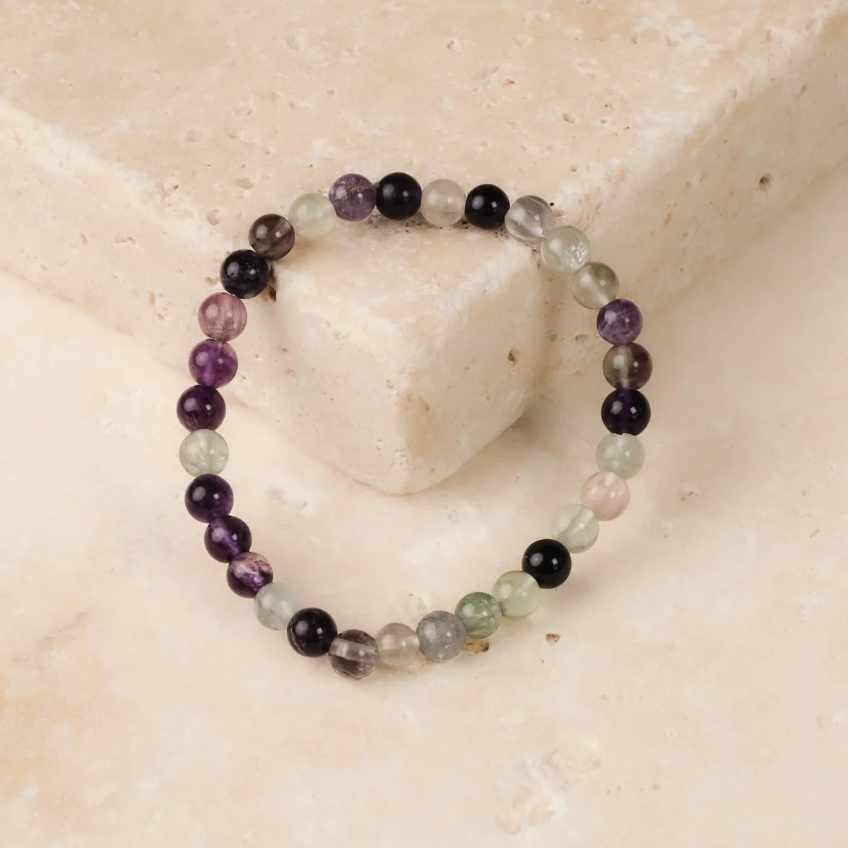 Bracelet de pierres précieuses Fluorite 6mm