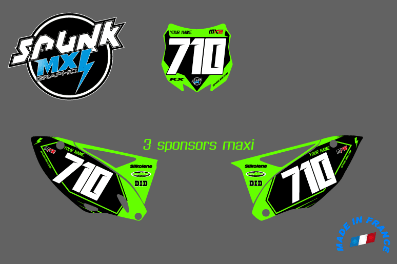 B Kit fond de plaque « RACING GREEN » KAWASAKI KX/KX-F