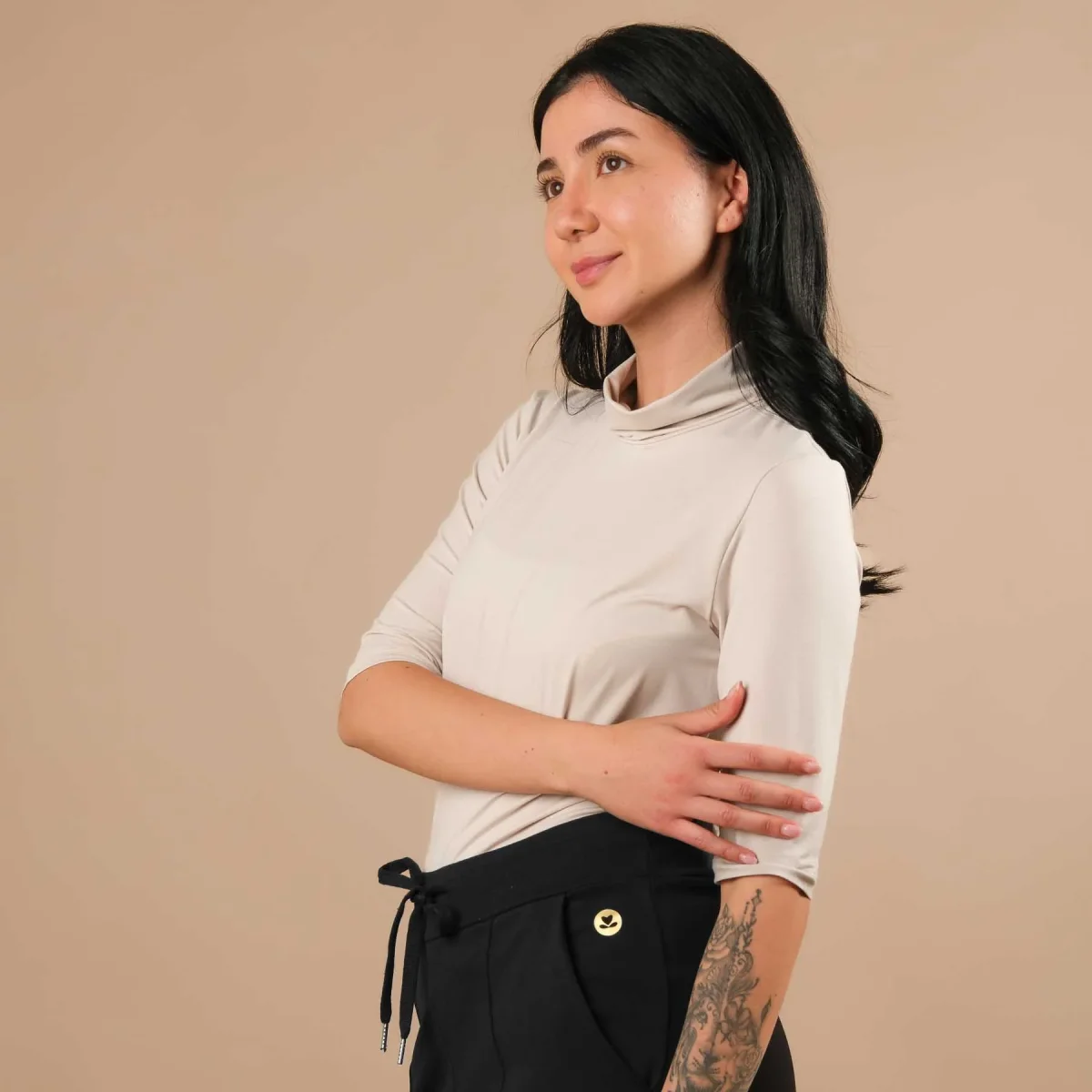 Yoga Turtleneck col chemise à manches courtes – Image 9